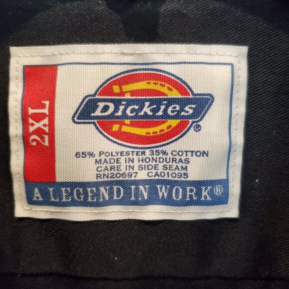 DICKIES Black Short-Sleeve Big & Tall Work Shirt, 2XL - Picture 3 of 5